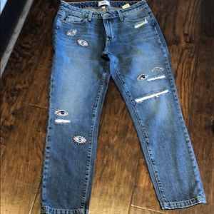 Paige jeans with eyes on legs. Sz 28